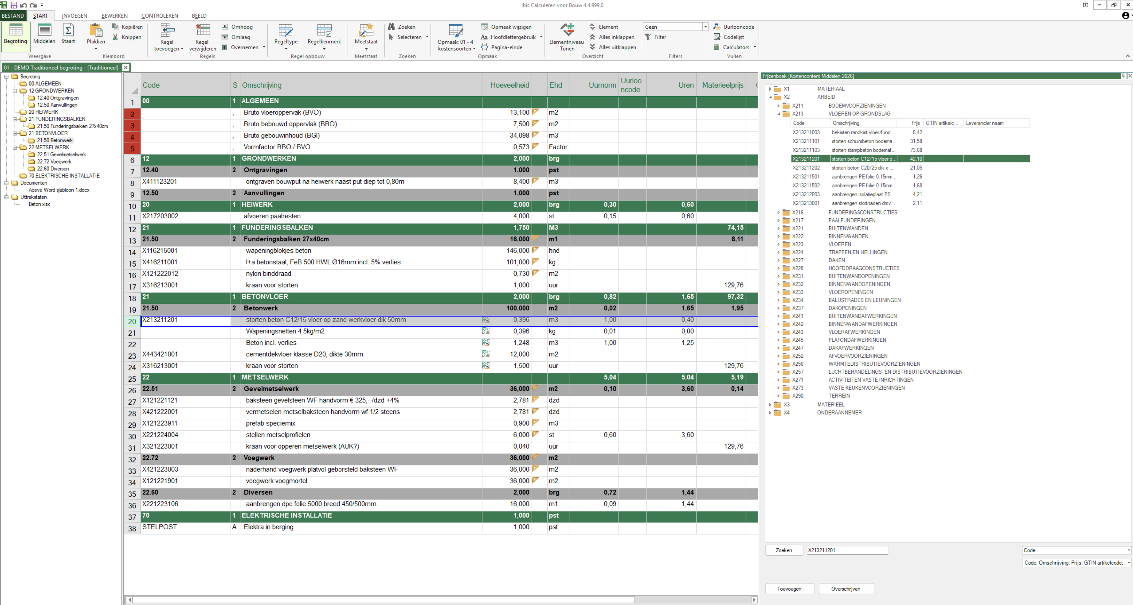 Def afbeelding Calculeren voor bouw
